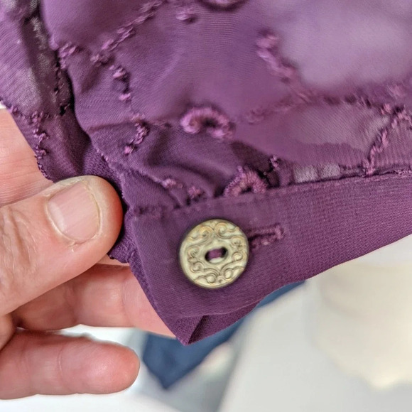 Nine West Sheer Embroidered Tunic M - Picture 5 of 6